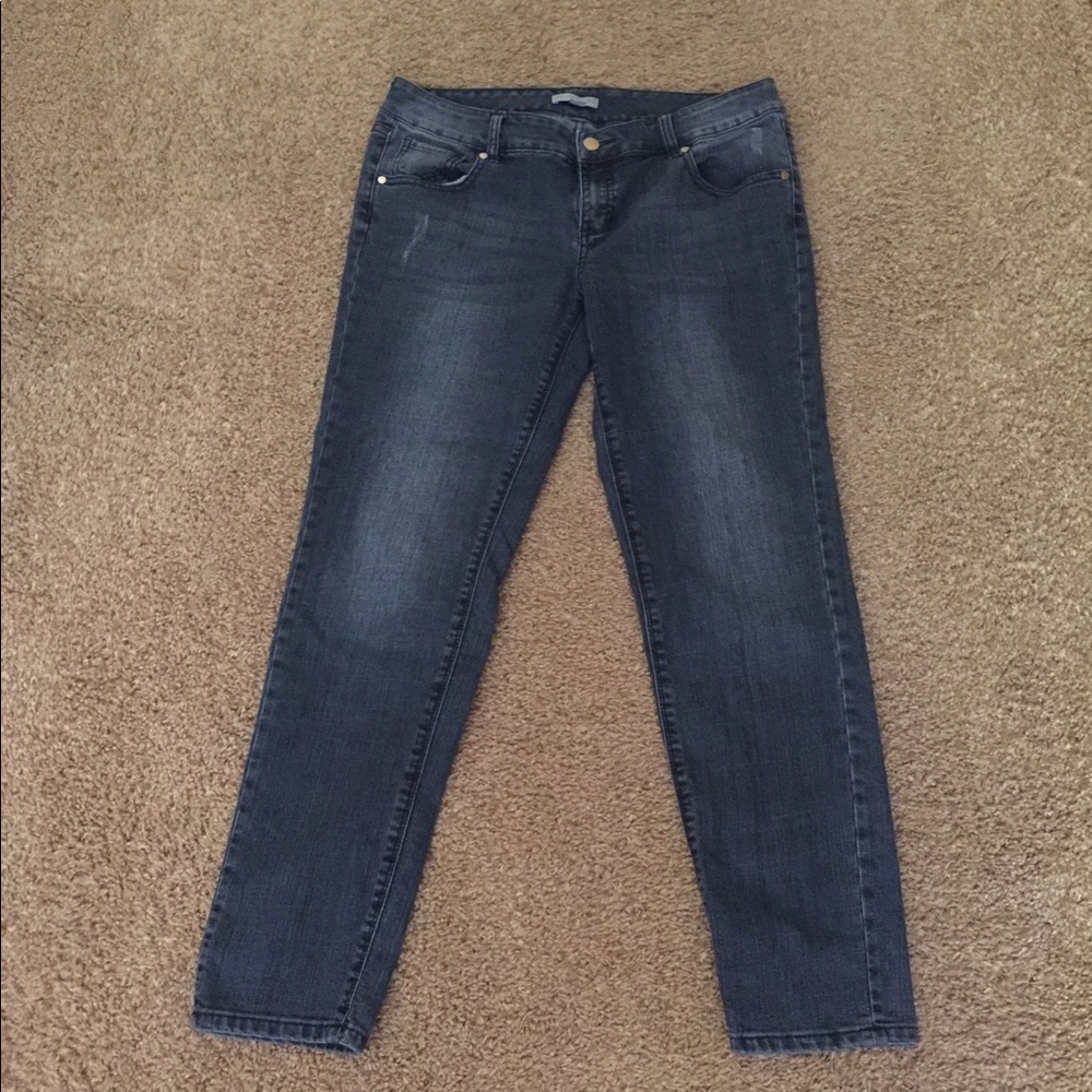 eva mendes straight leg blue jeans